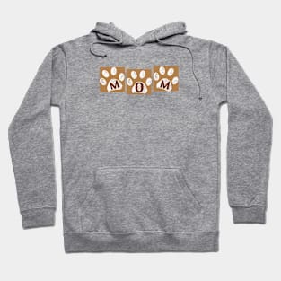 Mom Text With Paw Happy Mother's Day Brown Hoodie